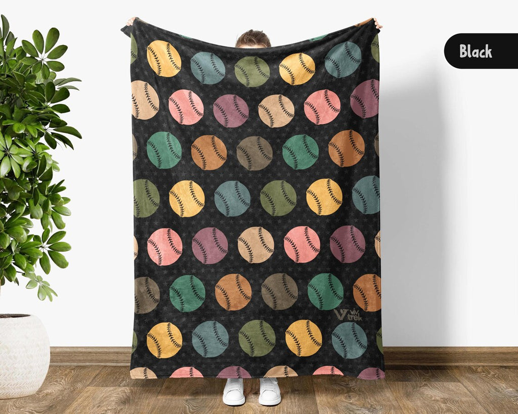 Retro Baseball Lover Blanket Gift, Cozy Sports Throw for Fans, Unique Baseball Decor, Soft Fleece Blanket, Best Christmas Gift for Him Her