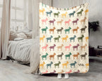Goat Lover Blanket | Retro Farm Animal Throw | Cozy Goat Graphic Gift | Unique Animal Home Decor