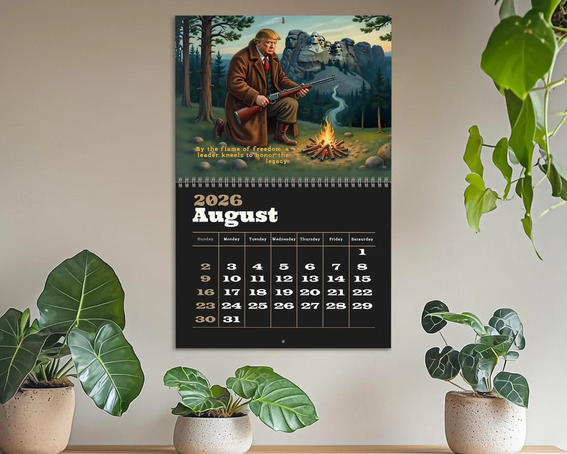 Trump 2025-2026 Wall Calendar Funny MAGA Political Gift for Trump Supporters