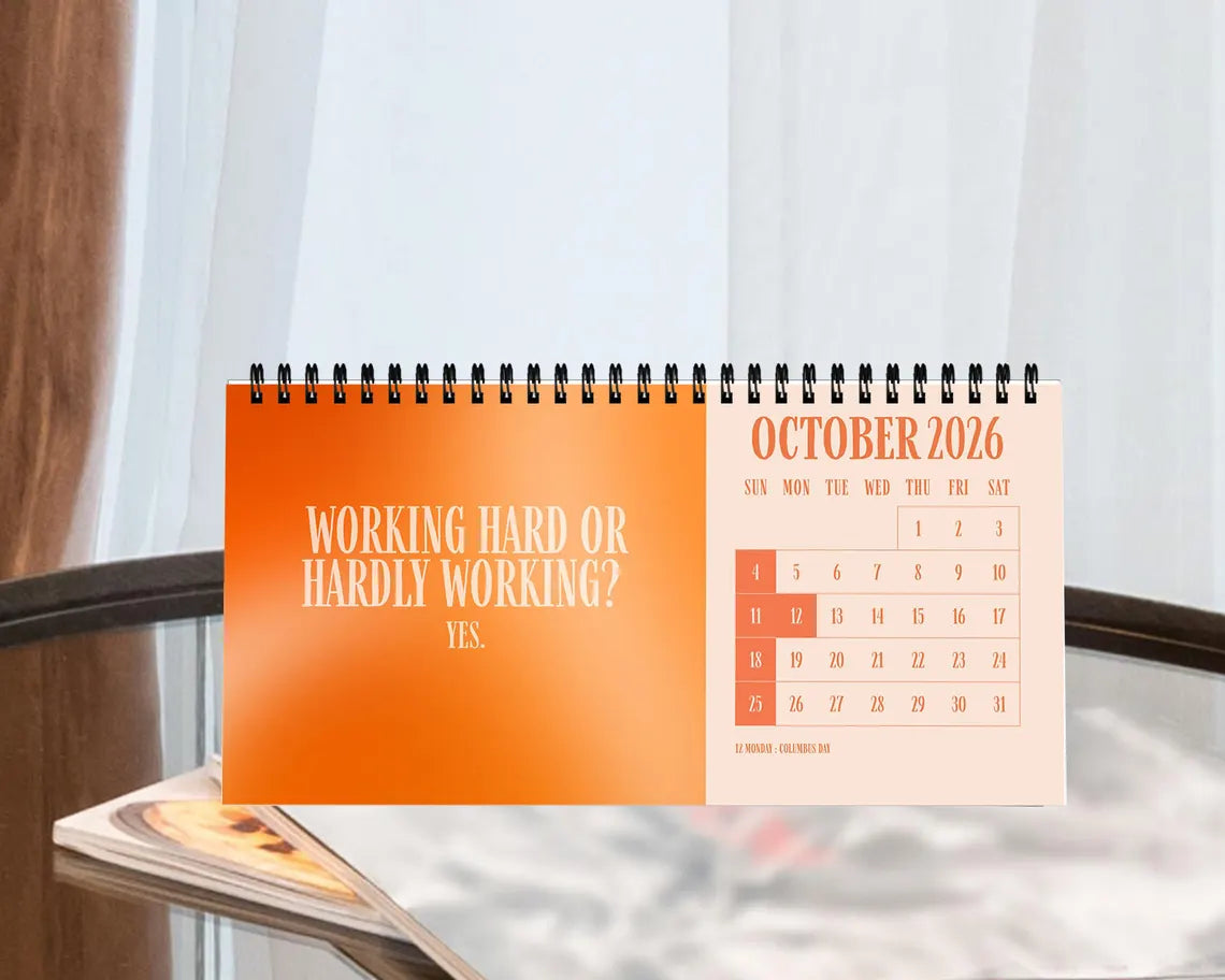 Office Sarcastic 2026 Desk Calendar | Funny Coworker Minimalist Gift