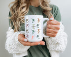 Personalized Retro Skateboarding Mug, Custom Initial Name Coffee Cup, Colorful Skater Gift for Him or Her, Unique Skateboarder Gift Idea