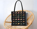 Custom Initial Name Possum Tote Bag – Personalized Retro Opossum Gift – Colorful Carry Bag Accessory