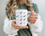 Retro Custom Initial Name Goat Coffee Mug | Personalized Farm Animal Gift | Cozy Graphic Cup | Unique Farmhouse Decor