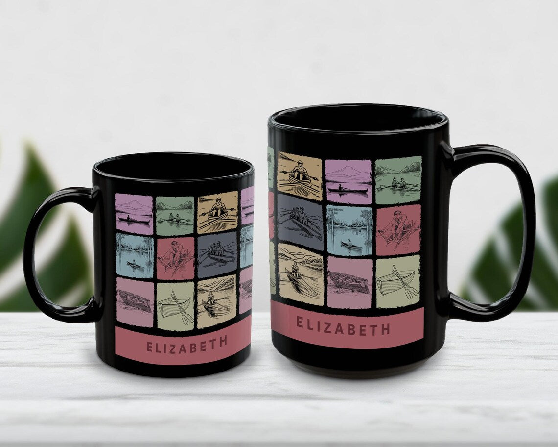 Personalized Rowing Mug, Custom Name Coffee Cup, Rowing Lover Gift, Sporty Drinkware, Cozy Rowing Enthusiast Mug, Custom Gift Idea