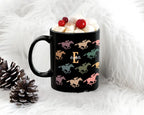 Custom Initial Name Horse Racing Mug – Retro Personalized Coffee Cup – Sporty Drinkware Gift for Fans