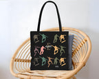 Custom Initial Name Skateboarding Tote Bag – Personalized Retro Skateboard Gift for Teens Boys Girls
