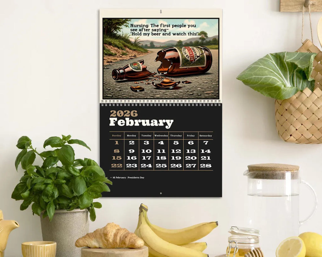 Nurse 2026 Wall Calendar | Funny Medical Planner RN Student Gift Her