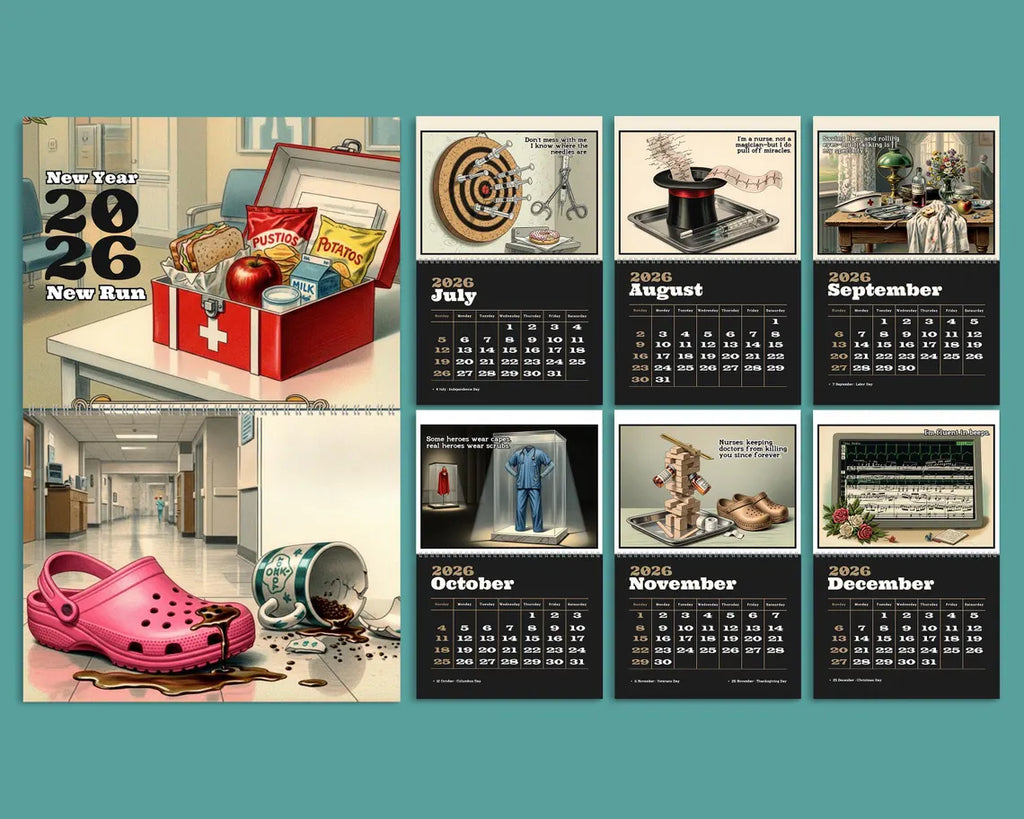 Nurse 2026 Wall Calendar | Funny Medical Planner RN Student Gift Her