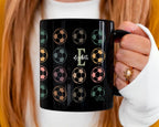 Retro Soccer Mug with Custom Initial Name, Personalized Soccer Coffee Cup, Colorful Soccer Fan Gift, Unique Soccer Player Coffee Present
