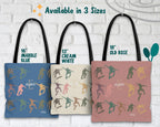 Custom Initial Name Skateboarding Tote Bag – Personalized Retro Skateboard Gift for Teens Boys Girls