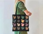 Custom Initial Name Squirrel Tote Bag – Retro Personalized Chipmunk Gift – Unique Distressed Nature Lover Carryall