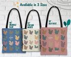 Custom Initial Name Squirrel Tote Bag – Retro Personalized Chipmunk Gift – Unique Distressed Nature Lover Carryall