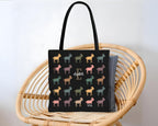 Retro Custom Name Initial Goat Lover Tote Bag Gift | Personalized Farm Animal Graphic Carryall | Unique Present