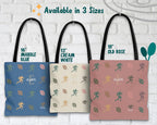 Custom Name Initial Rugby Lover Tote Bag - Retro Personalized Rugby Fan Gift - Vintage Sports Cozy Rugby Player Team Carry Bag