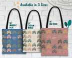 Personalized Video Gaming Initial Tote Bag | Custom Name Gamer Gift | Retro Game Lover Shopper | Vintage Graphic Carry Bag Present