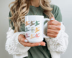 Snowboarding Initial Custom Name Mug - Personalized Coffee Cup Gift for Snowboarder - Extreme Sports Enthusiast Winter Adventure