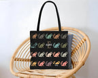Custom Initial Name Raccoon Tote Bag – Personalized Trash Panda Gift – Retro Animal Print Shopper