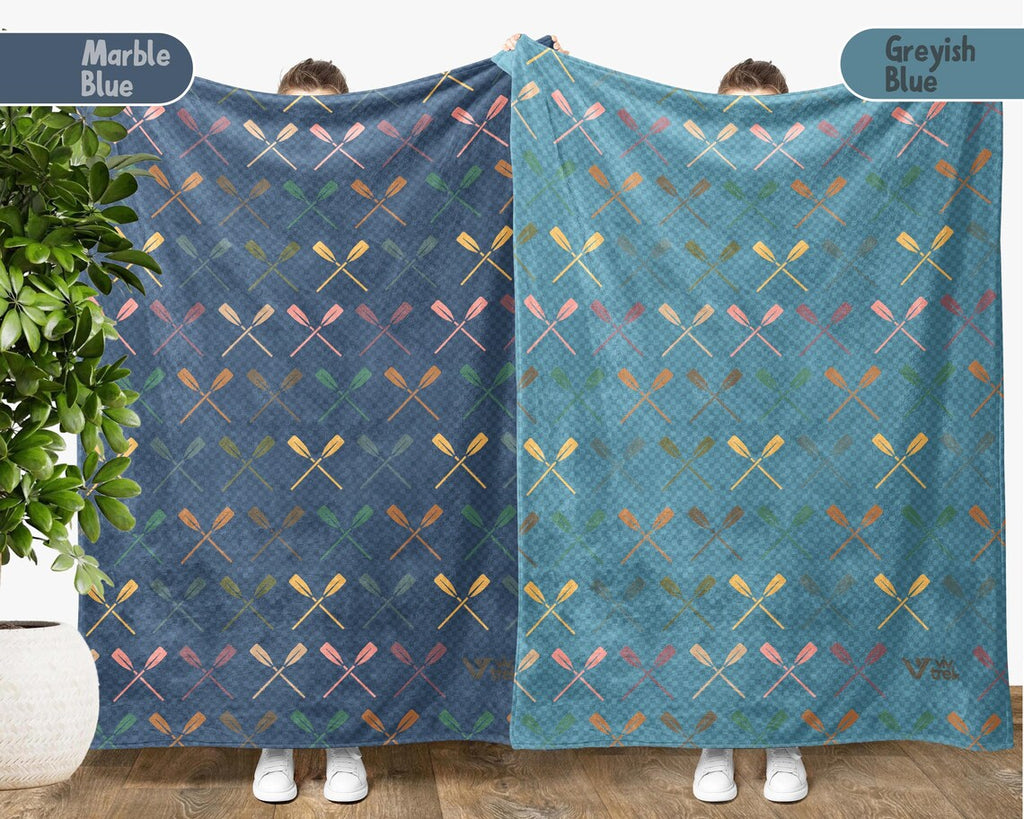 Kayaking Lover Blanket Gift, Cozy Throw for Adventure Seekers, Retro Kayak & Rowing Decor, Unique Paddling Enthusiast Blanket, Boating Gift