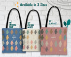 Personalized Penguin Tote Bag Custom Name Initial Kawaii Gift - Retro Ocean Animal Shopper Vintage Sea Creature Tote