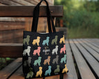Personalized Initial Golden Retriever Dog Tote Bag | Custom Name Gift | Retro Vintage Pet Owner Shopper
